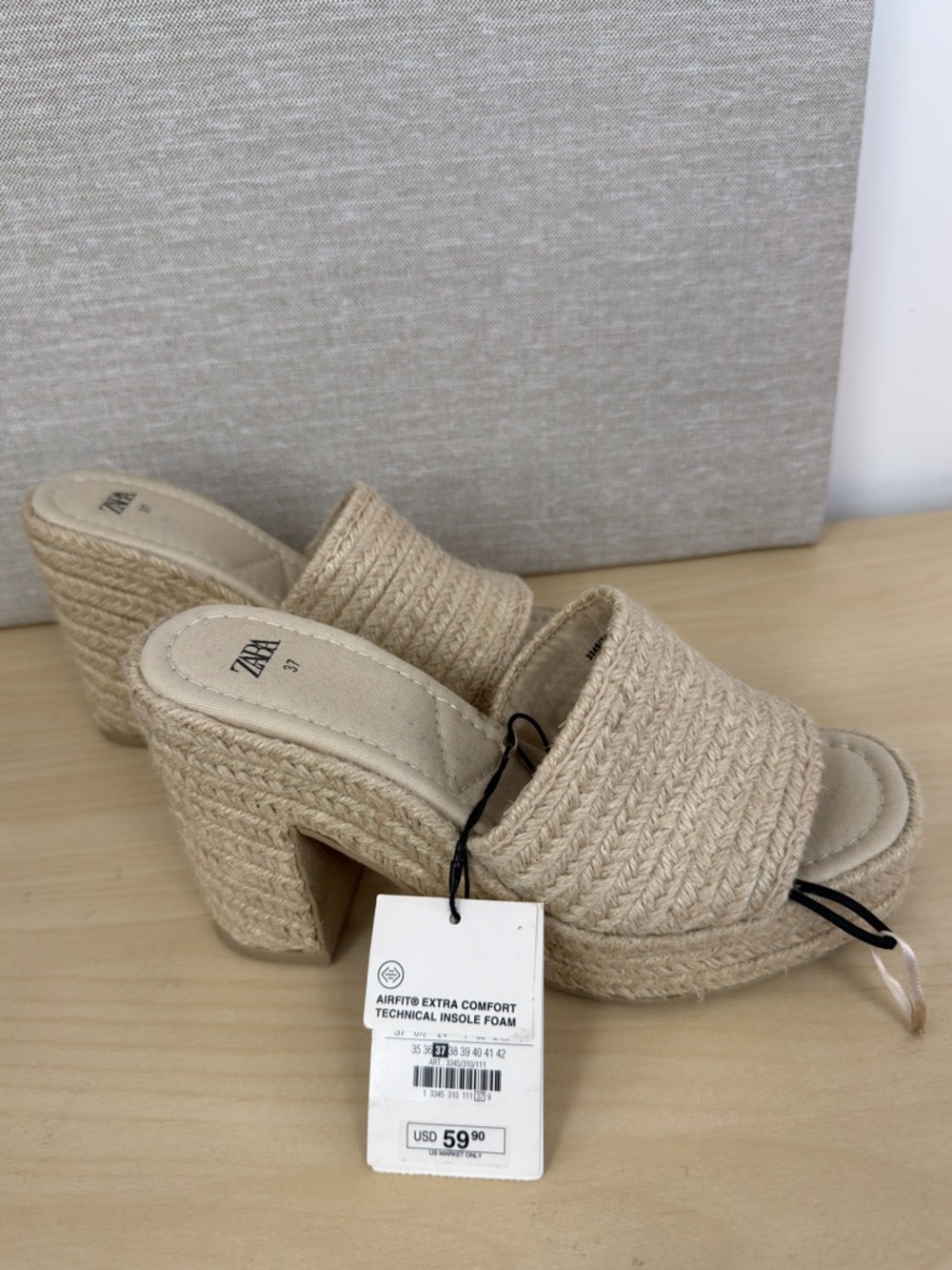 Zara Braided Platform Block Heel Mules